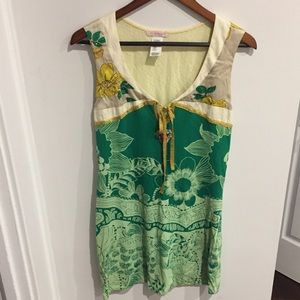 Green silk and cotton Custo Barcelona dress size4